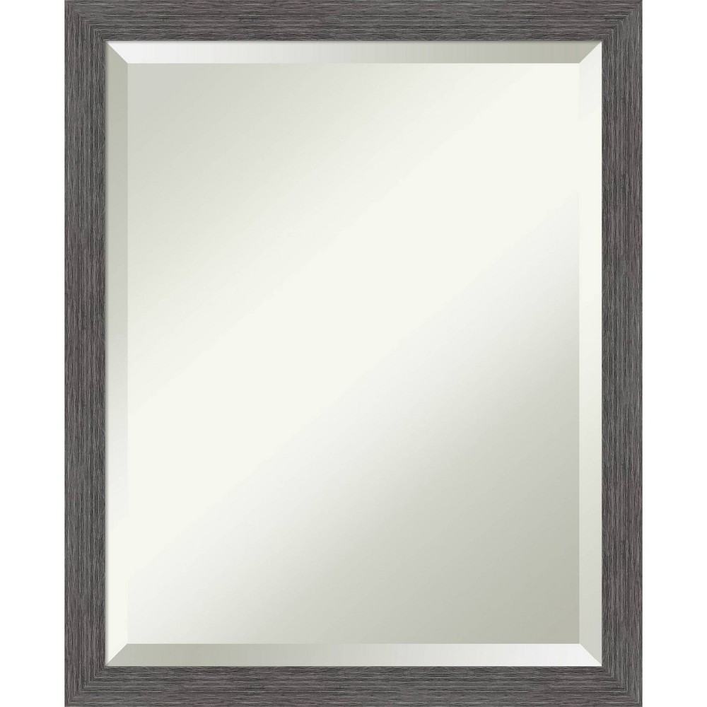 Photos - Wall Mirror 18" x 22" Pinstripe Thin Framed Bathroom Vanity  Gray - Amanti