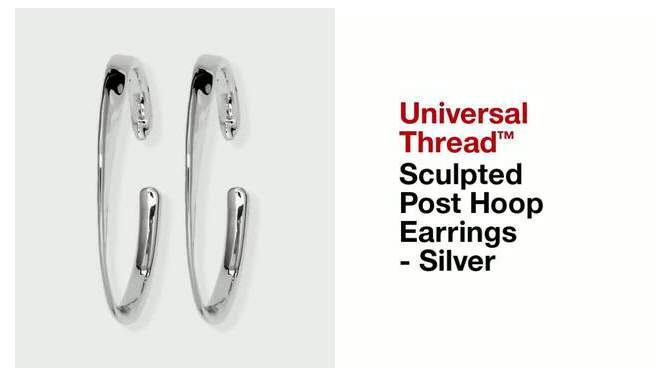 Sculpted Post Hoop Earrings - Universal Thread&#8482; Silver, 2 of 9, play video