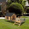 Gulches Pet Houses - Outdoor Wooden Cabin Dog Kennel with Porch and Iron Frame - 2 of 4