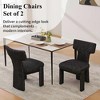 QingMoon Dining Chair Set of 2, Chenille Upholstered Kitchen Chairs with Rubberwood Legs and Curved Back, Armless Accent Chairs for Living Room - 2 of 4