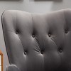 Vynxaria Doarnin Contemporary Silky Velvet Tufted Accent Chair with Solid Wood Frame - 2 of 4