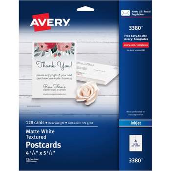 Avery Post Cards Textured Card Size 4-1/4"x5-1/2" Matte 120/BX WE 03380