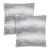 Chanasya Embossed Plush Faux Fur Throw Pillow Covers - 2- Piece - 18" x 18” - 2 of 4