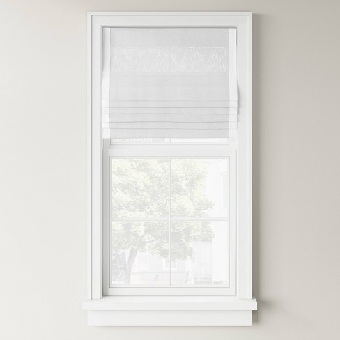 1pc Light Filtering Cordless Linen Blend Roman Window Shade White - Threshold™ - image 1 of 3