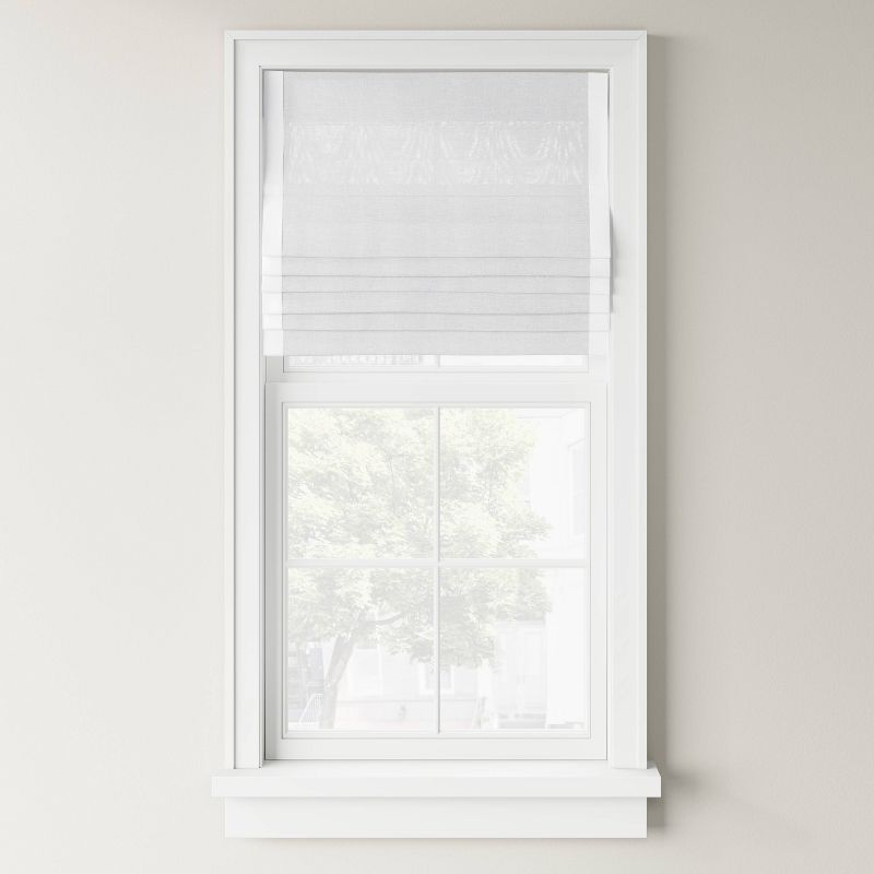 1pc Light Filtering Cordless Linen Blend Roman Window Shade White - Threshold™, 1 of 6