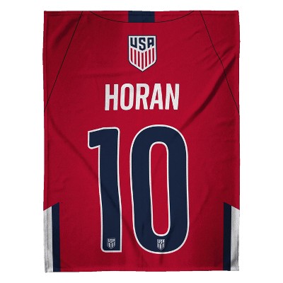 US Women's Soccer Lindsey Horan Red Fleece Throw Blanket
