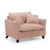 Tufted Corduroy Lazy Sofa Chair with Armrests, Comfortable Single-Person Accent Chair for Living Room & Bedroom-- Frevyn - 4 of 4