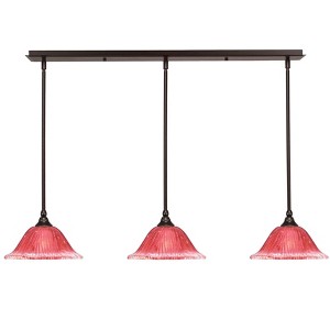 Toltec Lighting Any 3 - Light Chandelier in  Dark Granite with 10" Raspberry Crystal Shade - 1 of 1