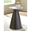 Signature Design by Ashley Waltnor Accent Table - Natural Marble Top with Mango Wood Base, Mixed-Material Design - 2 of 4