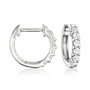 Ross-Simons 0.25 ct. t.w. Lab-Grown Diamond Hoop Earrings in Sterling Silver - 1 of 4