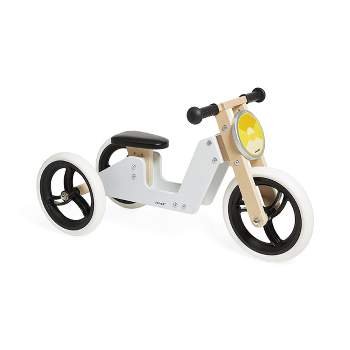 Janod 2-in-1 Wooden Scalable Tricycle Balance Bike