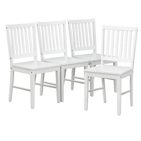 Set of 4 Contemporary Shaker Dining Chairs White Buylateral