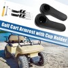 Unique Bargains Rear Seat  Golf Cart Arm Rest Cup Holder Black for EZGO for Club Car for Yamaha - 2 of 4