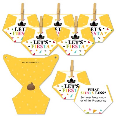 Big Dot of Happiness Let's Fiesta - Baby Shower Conversation Starter - 2-in-1 Dirty Diaper Game - Set of 24