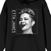 Etta James Black and White Photo Art Women's Black Hooded Sweatshirt - 2 of 2