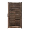 TIRAMISUBEST 2-Door Wooden Wardrobe Armoire with LED and 4 Storage Shelves - Mobile Lateral Filing Cabinet, Locking Wheels, Adjustable Shelf - 4 of 4