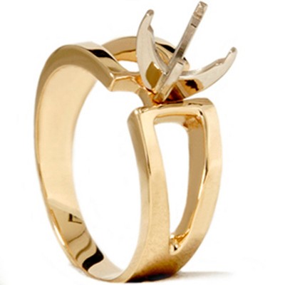 Pompeii3 Contemporary Solitaire Engagement 14K Gold Ring Setting