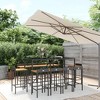 vidaXL Garden Bar Set Black PE Rattan, Powder-Coated Steel, Tempered Glass - 2 of 4