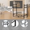 Tangkula 33" Firewood Rack with Kindling Holder 33" Fireplace Log Holder for Indoor&Outdoor Wood Stacker Lumbar Storage Organizer - 4 of 4