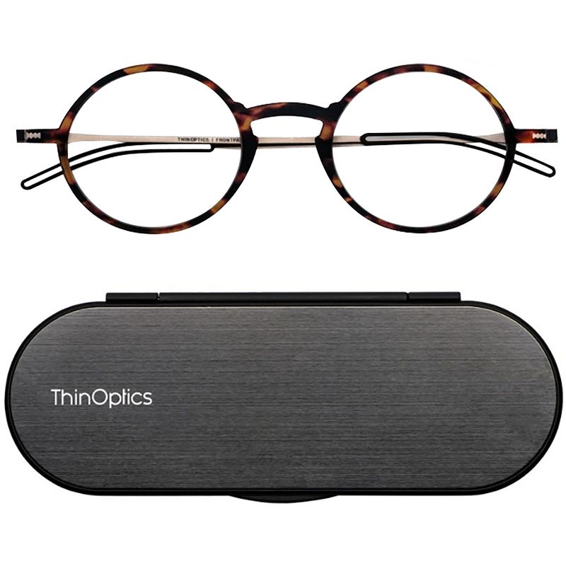 ThinOptics FrontPage Manhattan Reading Glasses with Milano Case, 1 of 2