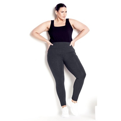 Avenue  Women's Plus Size Supima® High Rise Legging Charcoal - Tall- 30w :  Target