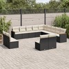 vidaXL Garden Sofa Set Black, Cream White Poly Rattan, Powder-Coated Steel - 2 of 4