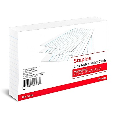 Staples 4X6 HVY LND INDXCRD WHT 100CT 2622142
