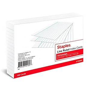 Staples 4X6 HVY LND INDXCRD WHT 100CT 2622142 - 1 of 4