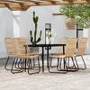 vidaXL Dining Set Black PE rattan, powder-coated steel 7 Piece Set - 2 of 4