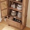 Kitchen Pantry Cabinet with Rattan Doors, 64" Tall Storage Cabinet with 2 Drawers and Adjustable Shelves, Pantry Cabinet Wood Cupboard for Kitchen - 4 of 4