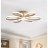 Dewdrop Modern LED Semi Flush Mount Ceiling Light Curved Rings Dimmable Black for Dining Room Kitchen Living Room Bedroom Hallway - 3 of 4