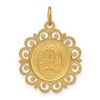 Black Bow Jewelry 14k Yellow Gold Filigree Miraculous Medal Pendant, 19mm (3/4 Inch) - 3 of 4