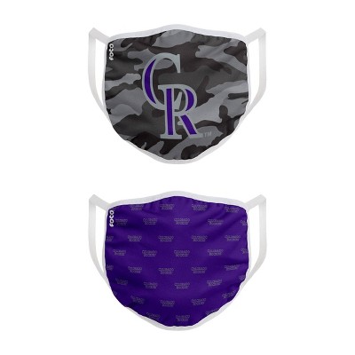 MLB Colorado Rockies Clutch Printed Face Cover Set - 2pk