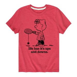 Boys' - Peanuts - Life Has Ups Downs Short Sleeve Graphic T-Shirt - 1 of 4