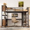 Queen Size Loft Bed with L-shaped Desk, Storage Cubes and Shelves - 2 of 4