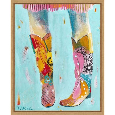 Amanti Art Cowgirl Boots by Pamela K B Canvas Wall Art Print Framed 16 x 20-in.