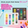 Ohuhu Acrylic Paint Markers Cotton-core: 36 Colors Dual Tips (Fine & Dot) Paint Pens High Opacity Acrylic Markers Waterproof Lightfast - 2 of 4