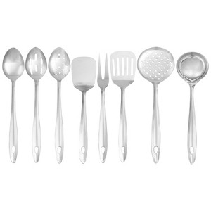 Lexi Home 8-Piece Stainless Steel Classic 14" Kitchen Utensil Set - 1 of 4