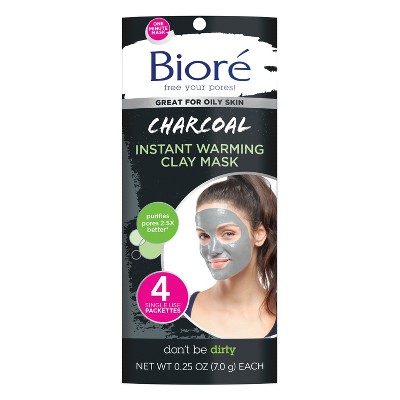 krater billedtekst kalligraf Biore Charcoal Instant Warming Clay Mask, Deep Cleansing, With Natural  Charcoal, Unclog Pores - 4ct : Target