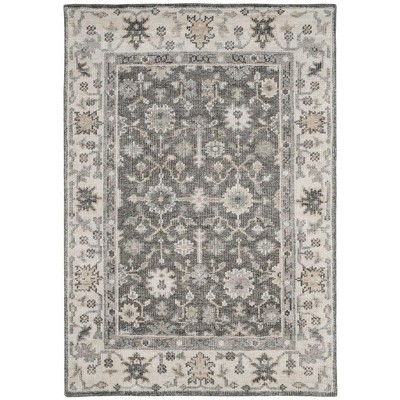 Maharaja Mhj409 Hand Knotted Indoor Area Rug - Charcoal/ivory - 4'x6 ...