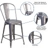 Flash Furniture 24'' High Clear Coated Indoor Counter Height Stool with Back - 3 of 4