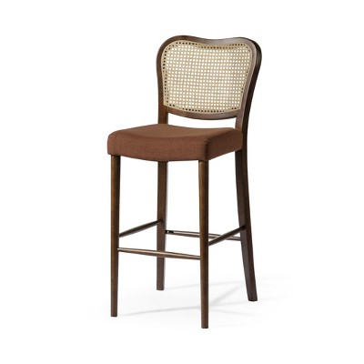 Maven Lane Vera High Back Fabric Bar Height Chair, Aged Brown/Clay
