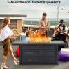 57 Inch Propane Fire Pit Table, 50000BTU Rectangle Fire Table with Rain Cover - 2 of 4