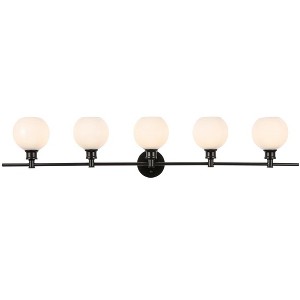 Elegant Lighting Collier 5 light Black and Frosted white glass Wall sconce - 1 of 4