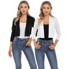 Women’s 3/4 Sleeve Cropped Cardigan Sweaters Open Front Knit Short Bolero Shrugs - 2 of 4