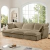 Oversized 120" Corduroy Slipcovered 3 Seater Modular Sleeper Sectional Sofa Bed with French Edges and Removable Covers, 6-Piece Free combination - 3 of 4
