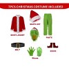 Aoibox Adult Christmas Green Monster Santa Costume Set (7PCS) - Complete Santa Claus Outfit with Mask, Fun Festive Attire for Holiday Celebrations - 2 of 4
