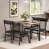 EcoSummer Industrial Dining Table Set for 4, 5PCS Compact Kitchen Table with 4 Padded Chairs, Farmhouse Breakfast Nook Set for Small Spaces, Black - 2 of 4