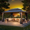 Erommy 12 x 16 FT Hardtop Gazebo, Outdoor Gazebo with Double Polycarbonate Roof, Aluminum Gazebo - 2 of 4