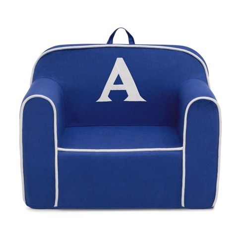Delta Children Personalized Monogram Cozee Foam Kids' Chair - Customize  with Letter A - 18 Months and Up - Navy & White